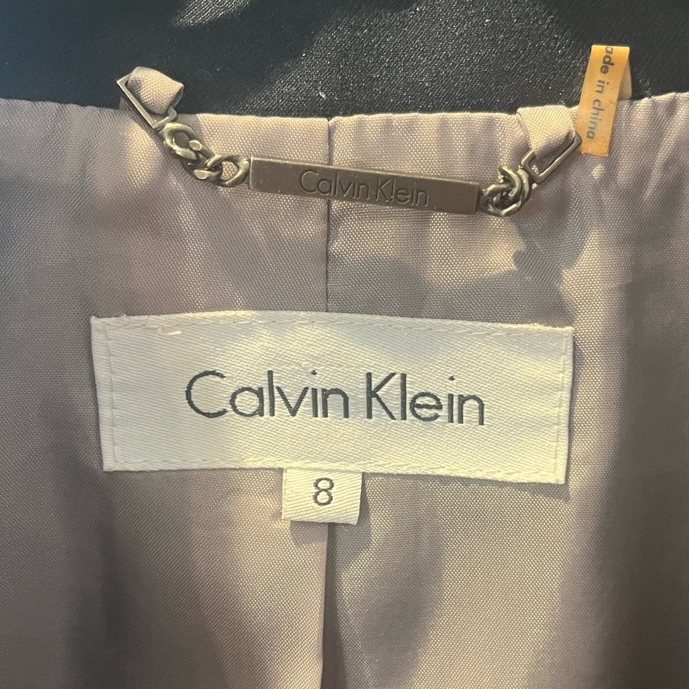 Calvin Klein ladies navy blue classic suit jacket size 8